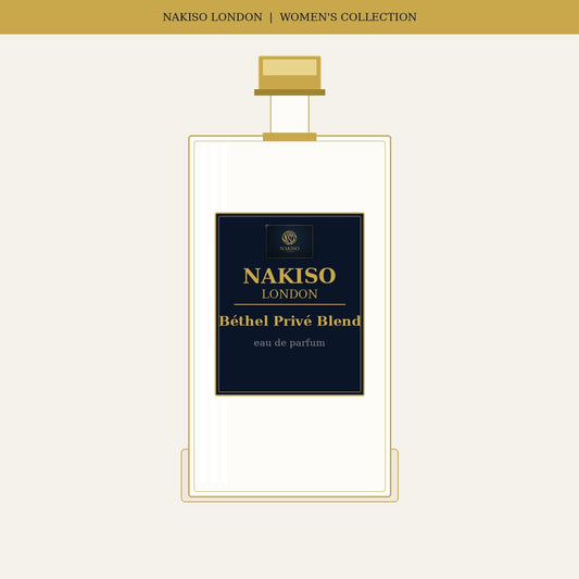 Nakiso London Bethel Prive Blend perfume bottle on a white background